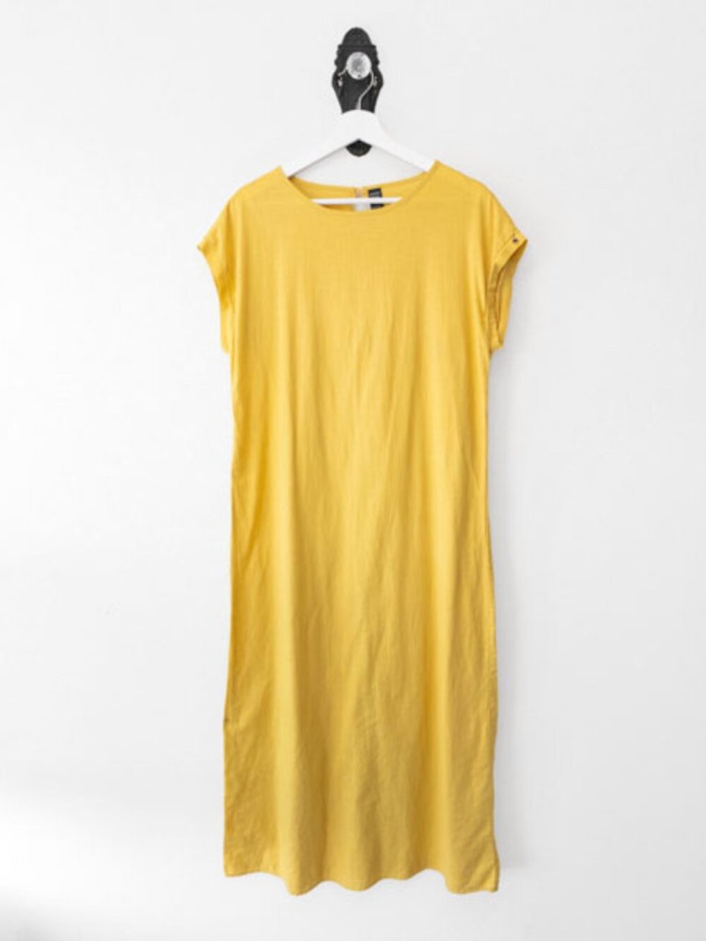 Emery Rose Yellow Midi Dress Medium 100% Cotton Casual Summer Shift Bright